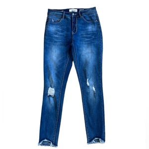 Lola‎ Jeans Women's Distressed Alexa LBD Step Hem High Rise Skinny Jeans Sz. 28